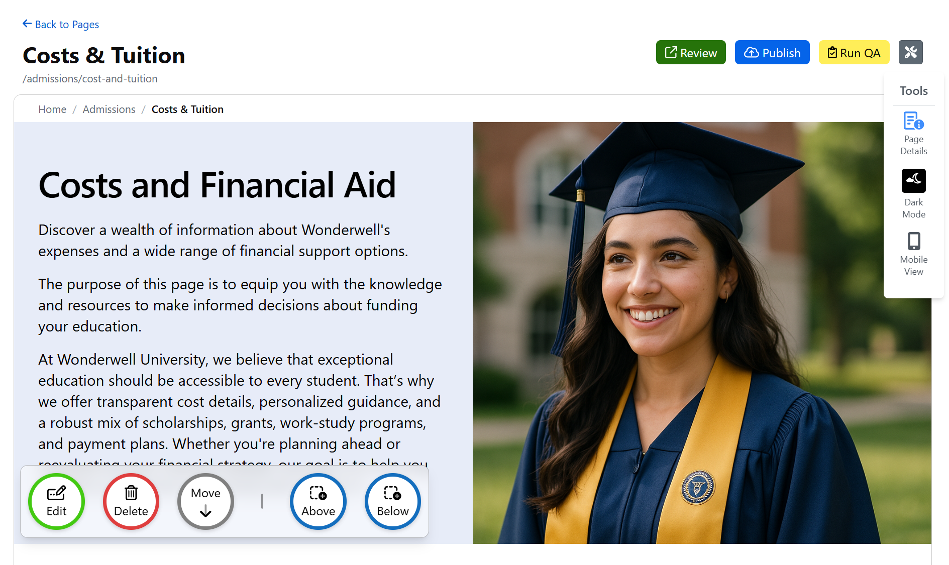 Design mockup of a modern website layout with hero section and content blocks
